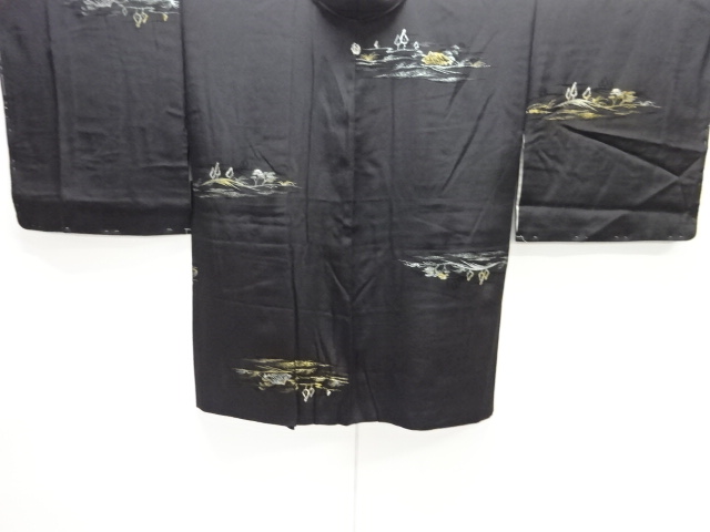 JAPANESE ANTIQUE HAORI / TAISHO ROMAN STYLE / SILK / WOVEN SCENERY